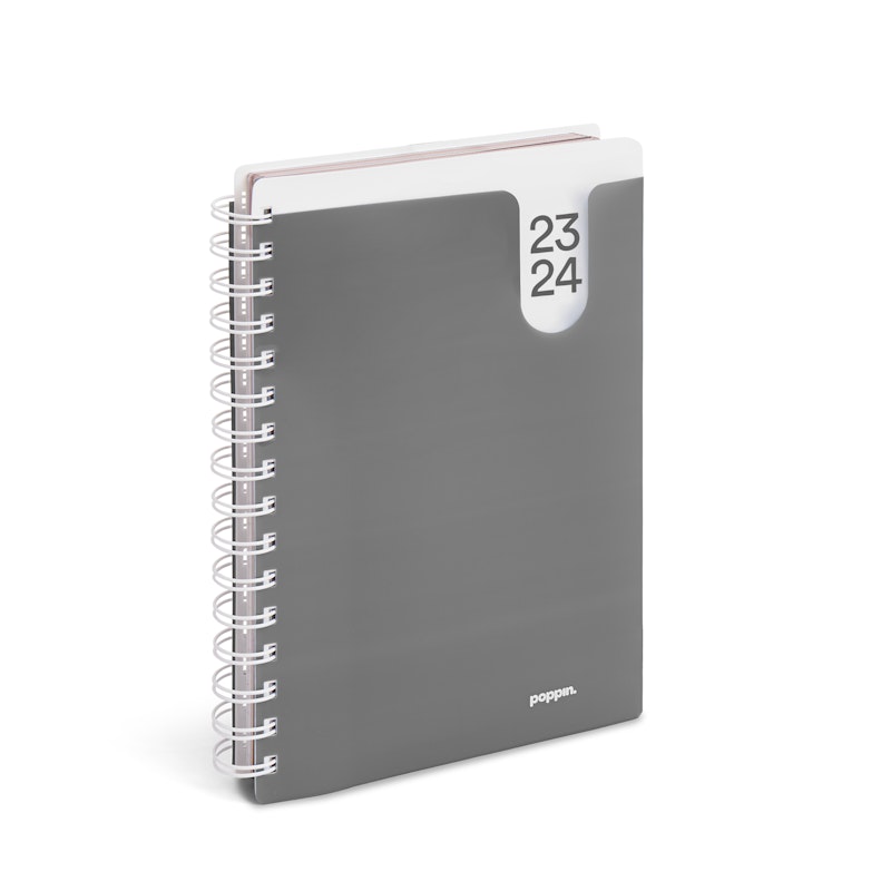 Dark Gray Medium 18-Month Pocket Book Planner, 2023-2024,Dark Gray,hi-res image number 1